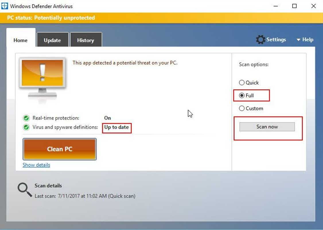 Run Anti-virus scan