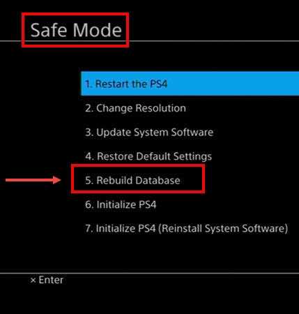 Safe Mode Rebuild Database