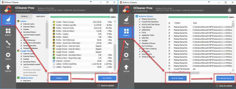 Fix registry and clear cache