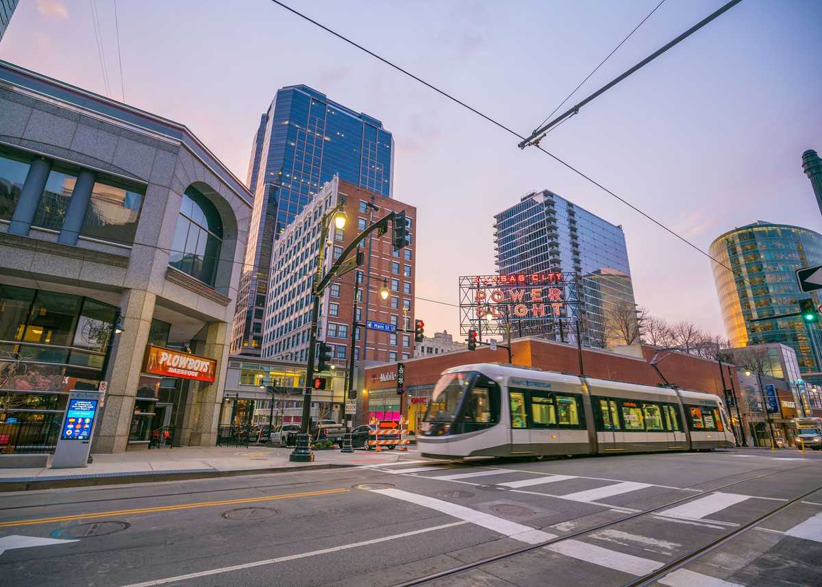 KANSAS CITY, KA - MARCH 23: Kansas City downtown skyline on March 23, 2018