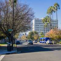 December 6, 2017 San Jose / CA / USA - Light traffic on a street in downtown San Jose, California