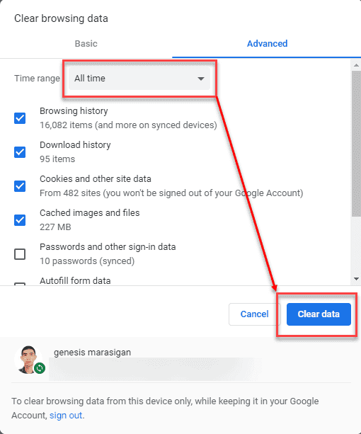 Clear Browser Cache Data