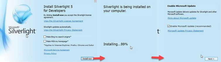 Install the latest version of Microsoft Silverlight