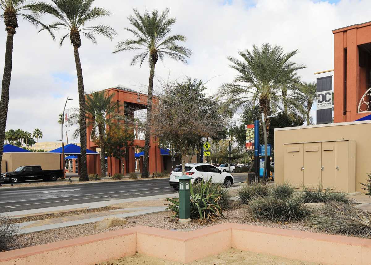 Downtown street scene in Chandler, Arizona