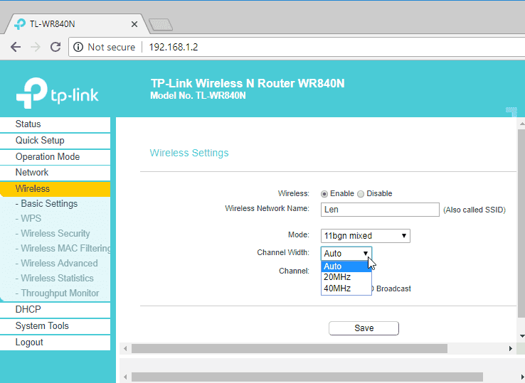 Change Wireless Network mode and Channel of the Router