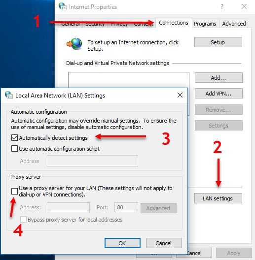 Reset proxy setting