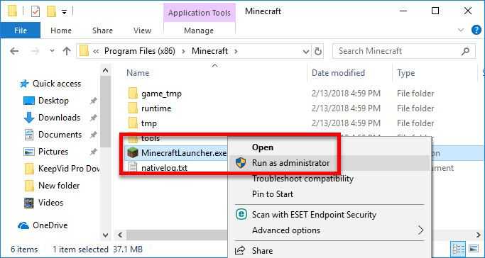 Run MinecraftLauncher.exe as Admin