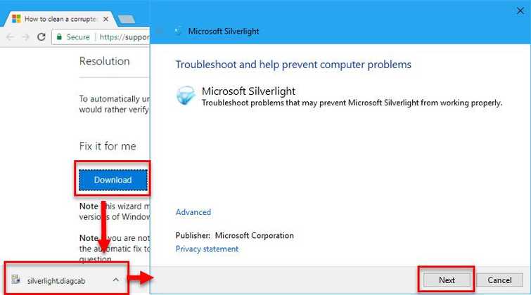 Download and install updated Microsoft Silverlight and .NET Framework