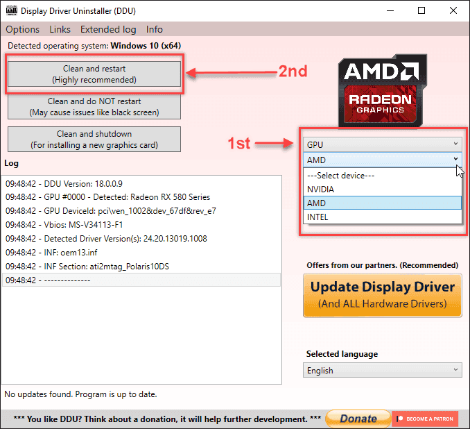 how to install display driver windows 10