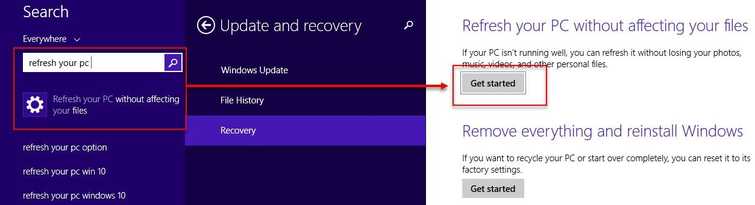 Reset Windows (For Windows 8 and 10)