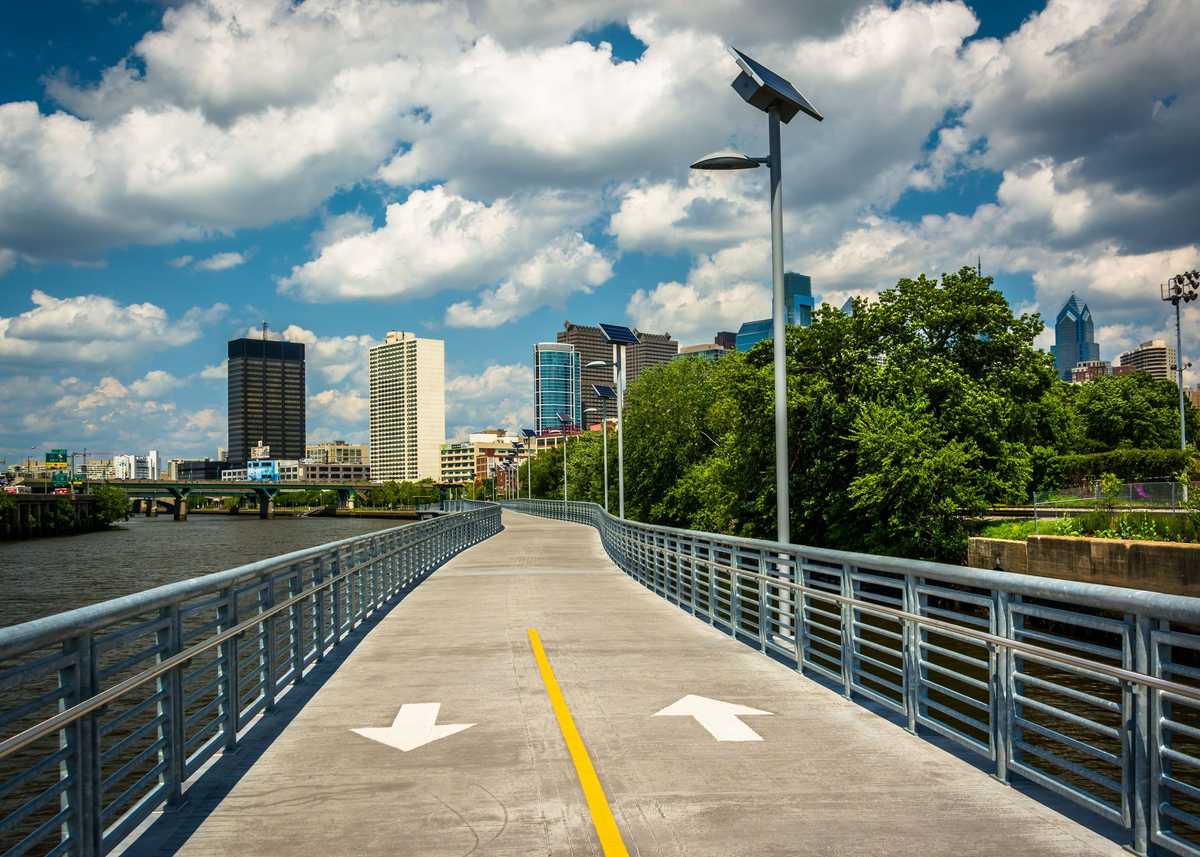 The Schuylkill Banks Boardwalk, in Philadelphia, Pennsylvania.