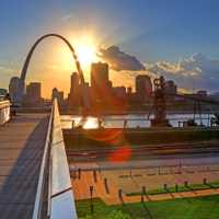 St. Louis, Missouri skyline from Malcolm W. Martin Memorial Park.