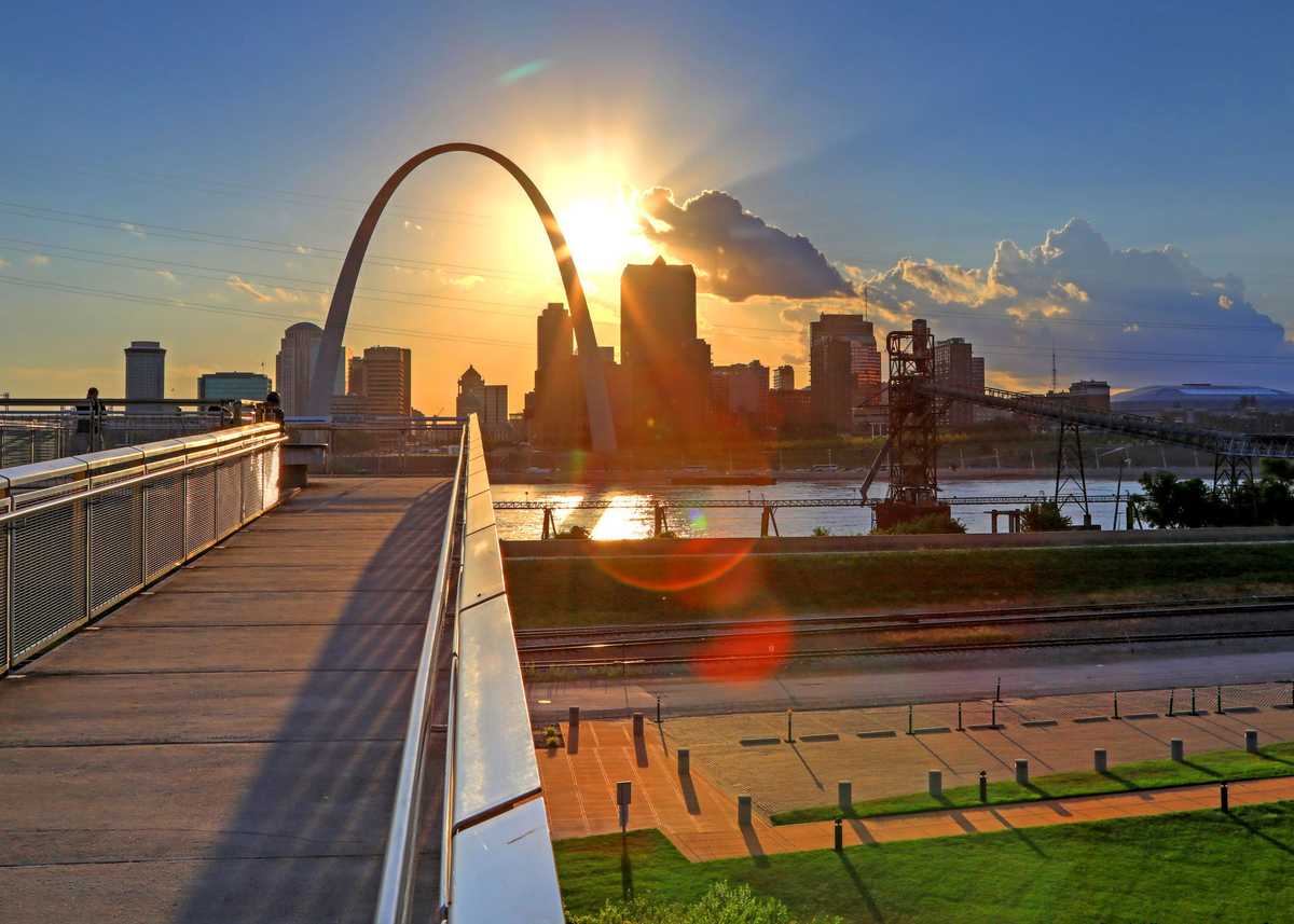 St. Louis, Missouri skyline from Malcolm W. Martin Memorial Park.