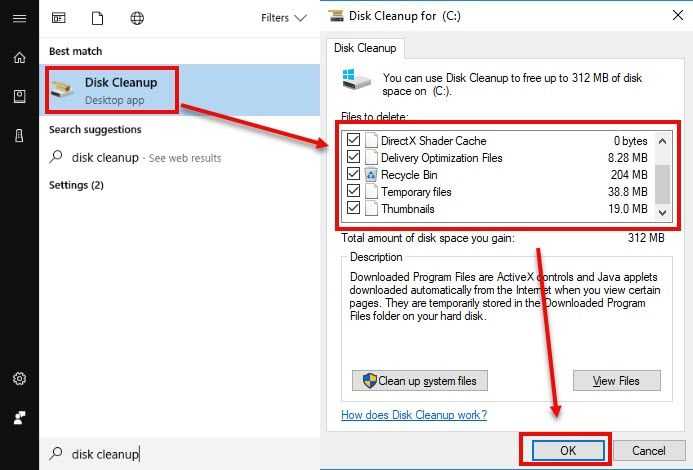 Run Disk Cleanup and CCleaner