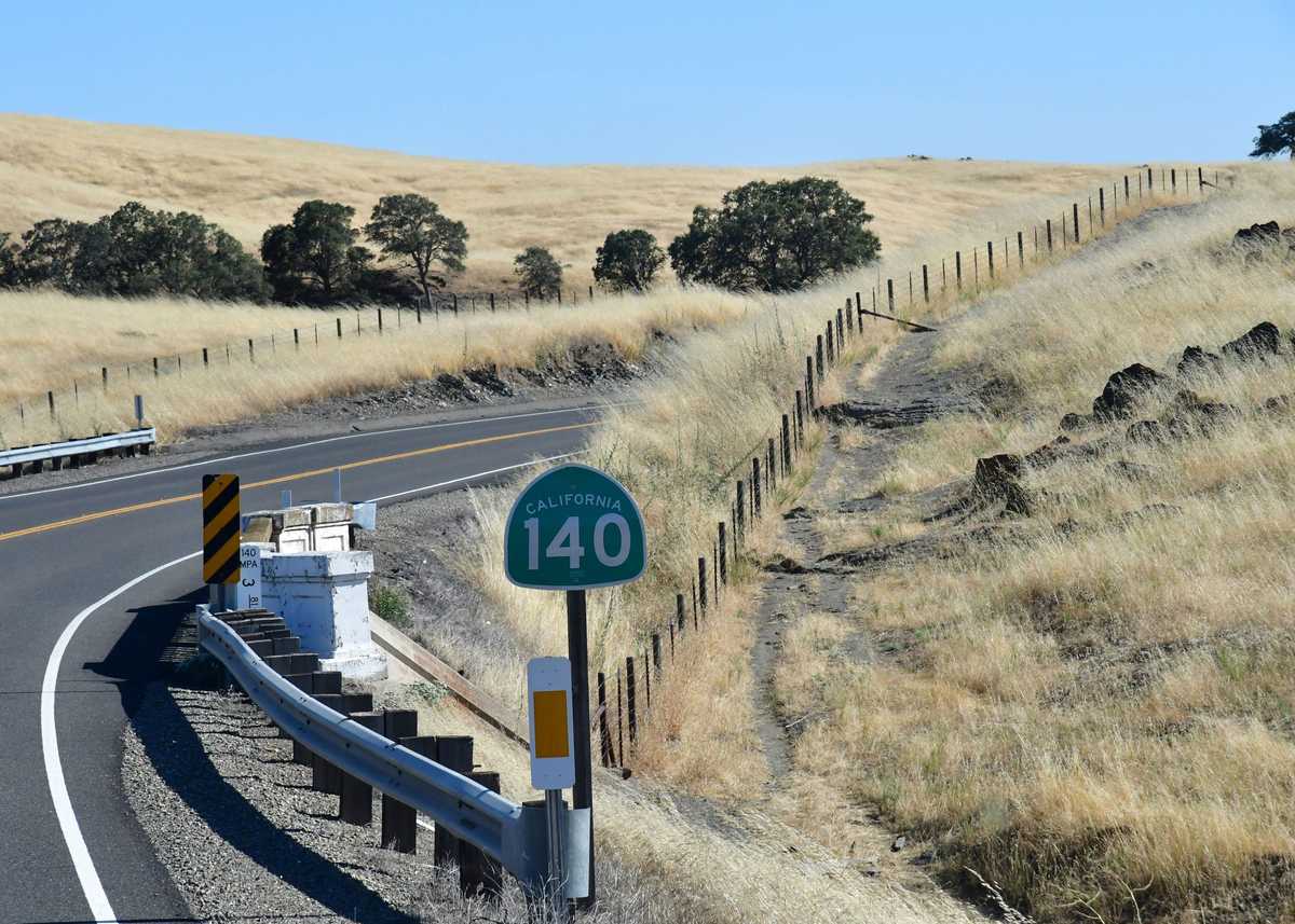 Modesto, California, USA - july 12 2016 : the landscape and road in Modesto area